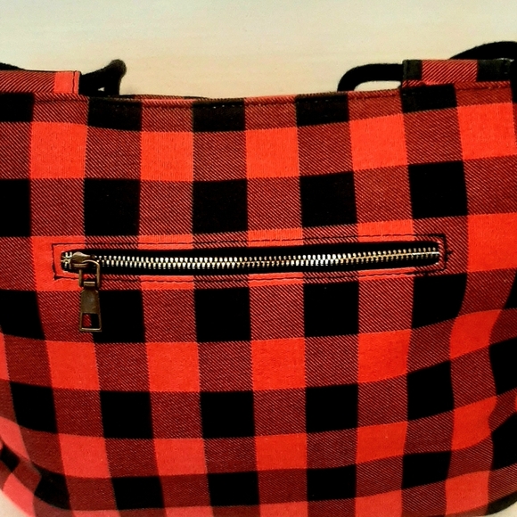 Plaid Red and Black Women's Bag - Picture 2 of 4